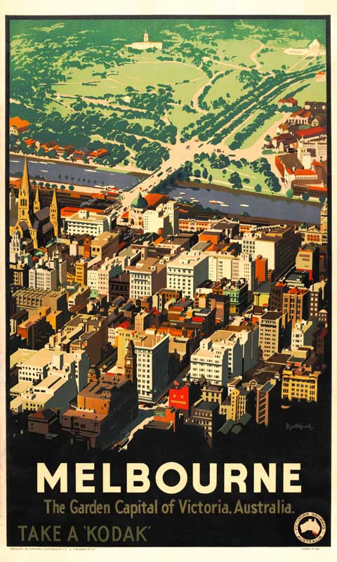 Melbourne - Vintage Travel Poster by James Northfield