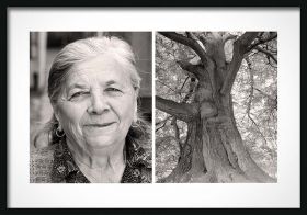 Hariet - portrait of elderly woman with fascinating old tree