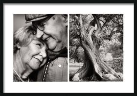 Molly and Maxwell - portrait of elderly couple with fascinating old tree