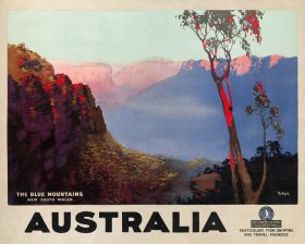 The Blue Mountains - Vintage Travel Poster by James Northfield