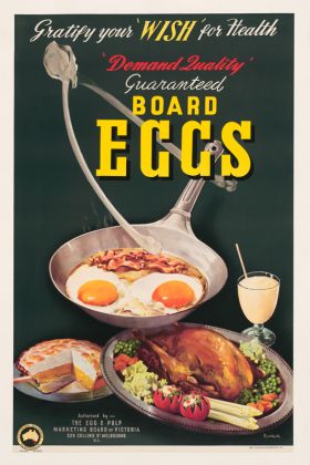 Board Eggs - Vintage Adversting Poster by James Northfield