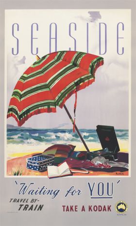 Seaside 'Waiting for You' - Vintage Travel Poster by James Northfield