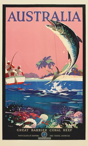 Australia, Great Barrier Coral Reef - Vintage Travel Poster by James Northfield