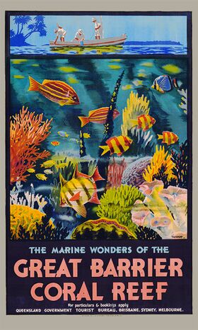 Great_Barrier_Reef,_Marine_Wonders - Vintage Travel Poster