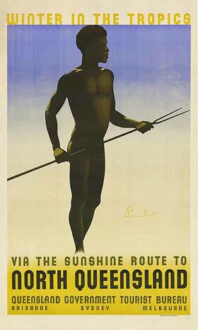 North_Queensland,_Aboriginal_Man Vintage poster