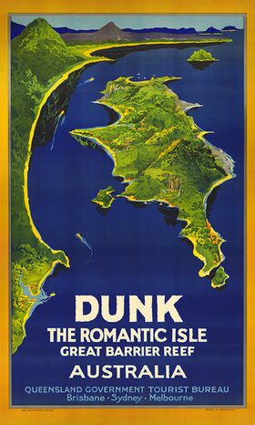 Dunk Island from the Air - Vintage Travel Poster