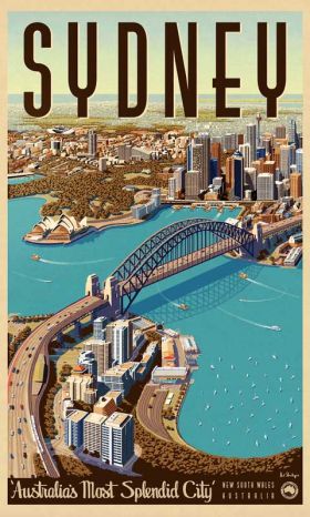 Sydney, Splendid City - Vintage Travel Poster by Vintage Portfolio
