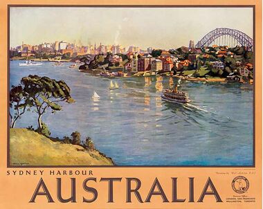 Australia,_Sydney Harbour - Vintage Travel Poster