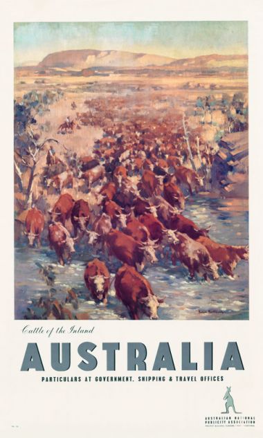 Cattle of the Inland - Vintage Travel Poster by James Northfield