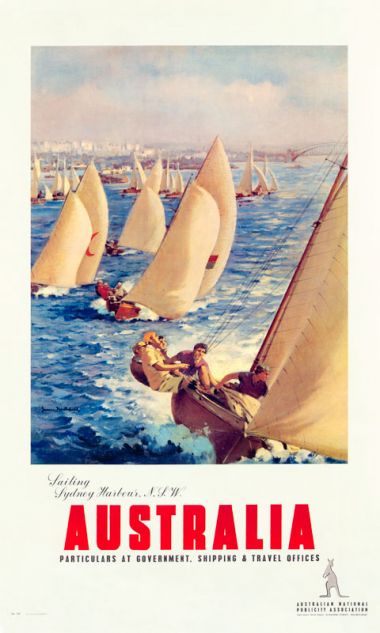 Sailing Sydney Harbour - Vintage Travel Poster by James Northfield