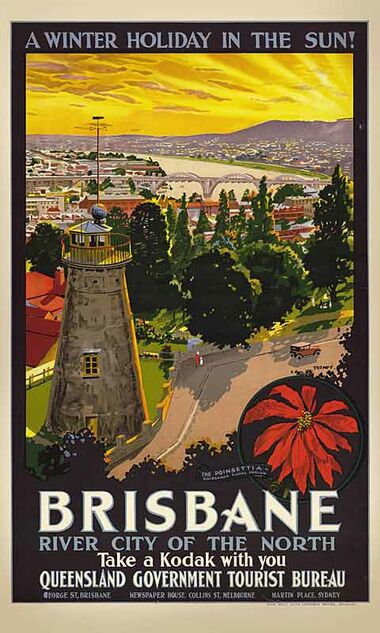 Brisbane,_River_City - Vintage Travel Poster