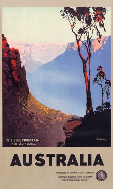 Blue Mountains - Vintage Travel Poster by James Northfield