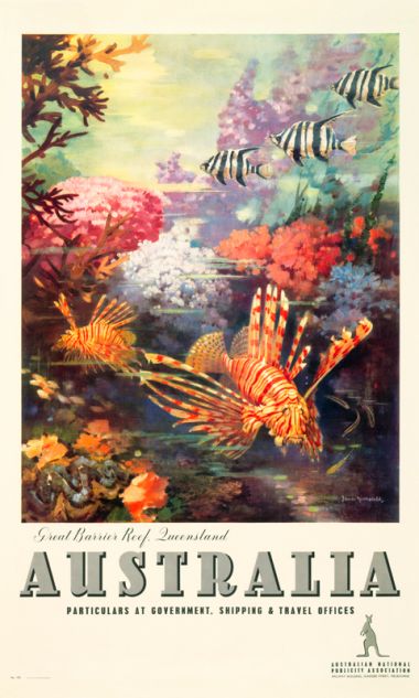 Great Barrier Reef - Vintage Travel Poster by James Northfield