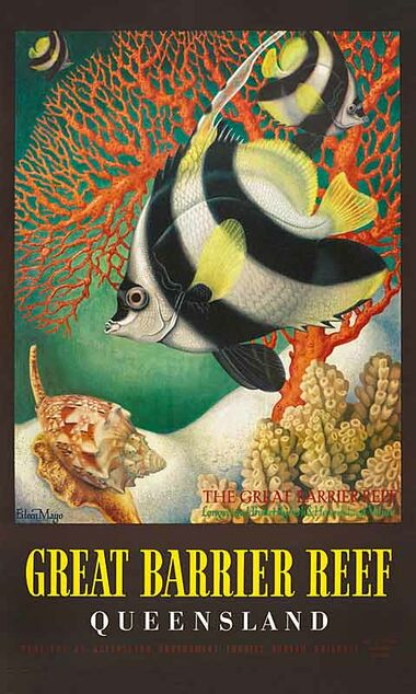 Great_Barrier_Reef,_Butterfly_Fish - Vintage Travel Poster